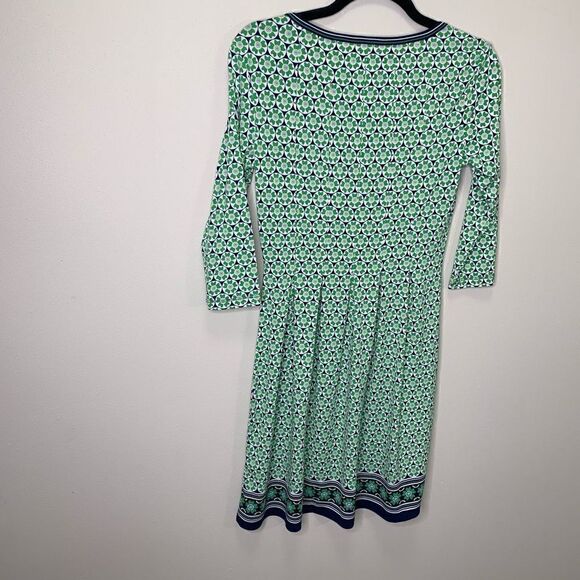 Max Studio Green Navy Fit and Flare Dress with Stretch Size XS (p1) - Picture 2 of 8